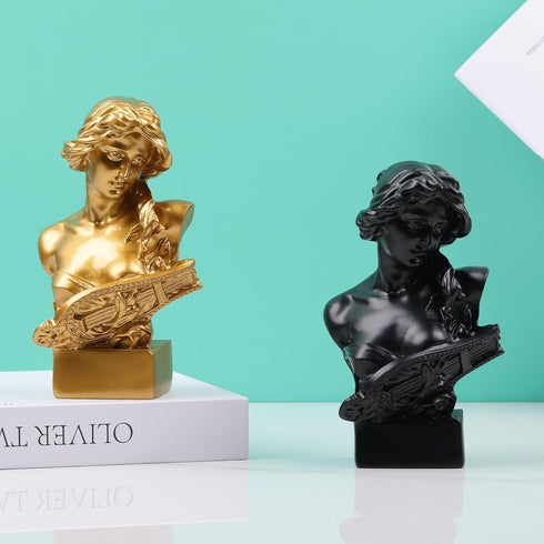 LCCCK 6" H Black Greek Mythology Bust Statue, Resin Aphrodite Sculpture for Coquette Room Decor