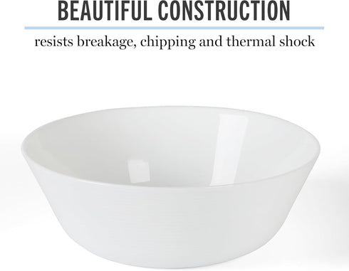6-Piece 6-Inch Martha Stewart Opalton Soup and Cereal Bowls Lightweight, Chip and Break Resistant Opal Glass Bowls
