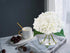 Hydrangea Artificial Flowers in Glass Vase, White Silk Fake Flowers Silk Centerpiece Table Decorations for Dining Room