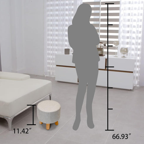 Round Padded Ottoman Foot Rest Stool - Versatile and Comfortable