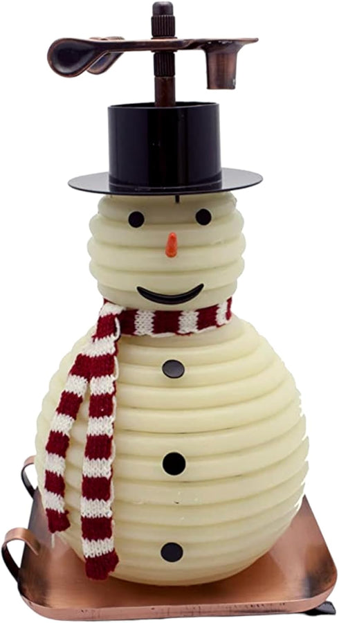 Candle by the Hour 100-Hour Snowman Candle, Eco-friendly Natural Beeswax, Copper Base