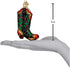 Old World Christmas Cowboy Pioneer Collection Glass Blown Ornaments, Holly Berry Cowboy Boot