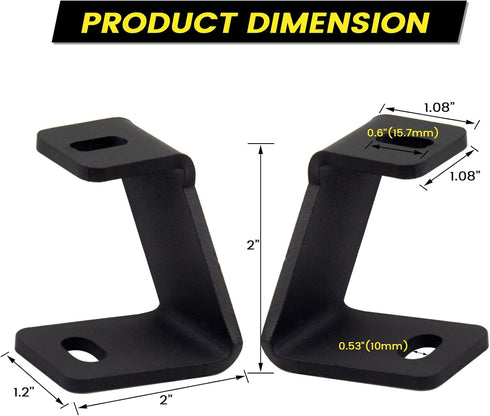 F150 Hood Light Mount Brackets, Pillar Pods Mounts, Hood Hinges LED Work/Cube Light Mount Brackets Compatible with F150