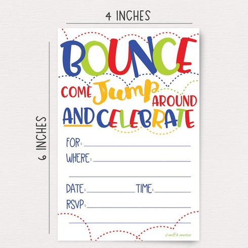 Bounce House or Jumping Party Invitations with Envelopes (20 Count)