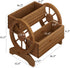 PULIJIAJU Wooden Wagon Planter Flower Cart with Wheels Garden Box Garden Planter, Decorative Planter for Flowers Herbs