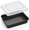 P&P CHEF 10.5 Inch Toaster Oven Pan with Lid, Nonstick Cake Lasagna Pan for Baking, Stainless Steel Core