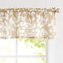 Treatmentex Leaf Valance Window Curtain, Kitchen Basement Bedroom, 52" W x 15" L, Taupe and White 1 Panel