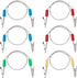 AUEAR 6 Pack Napkin Clips, Metal Dental Bib Chain Holder, Flexible Lanyard for Adults (4 Colors)