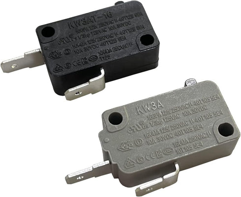 KW3A Microwave Oven Door Interlock Switch, 16A 125VAC/250VAC Replacement Part (1 Normally Open + 1 Normally Closed)
