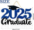2025 Graduation Party Decorations Wooden Sign, Blue Class of 2025 Photo Booth Props for Graduation Party Supplies
