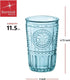 Bormioli Rocco Romantic Set of 4 Tumbler Glasses, 11.5 Oz. Colored Crystal Glass, Light Blue, Made in Italy