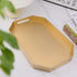 15.7"*10.2"*1.57" Gold Decorative Tray with Handles, Versatile Serving Tray for Coffee Table, Ottoman, Ideal