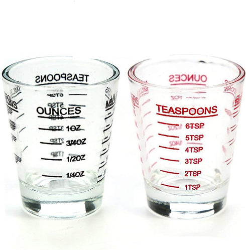 Shot Glasses Measuring Cup, Heavy Glass Wine Glass Espresso Shot Glass with 26-Incremental Measurement, 1oz, 6 Tsp, 2