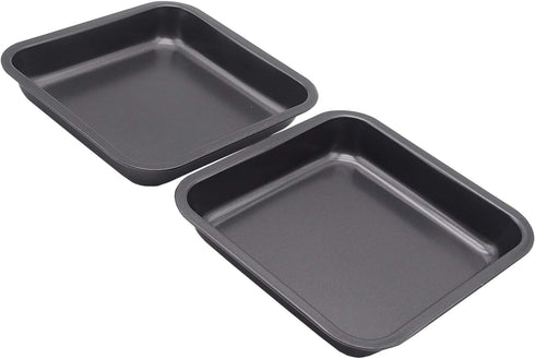 2pcs Mini Baking Pans, 8 X 8 Inch Square Cake Pan, Nonstick Heavy Carbon Steel Bread Pan Bakeware