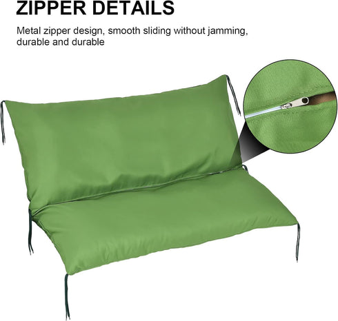 YAQSFGRZ 47"W 40"D 4"T) Three Seat Swing Replacement Cushions Cover ONLY, Anti-Slip Tie Rope Design Bench Cushions
