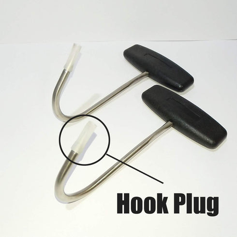 TIHOOD 2PCS T Shaped Meat Hooks, 6 inch Stainless Steel Boning Hooks for Butchering (Black x2)