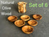Tubibu Olive Wood Mini Bowls, Set of 6 Handmade Bowls, Handcrafted Wooden Mini Bowls