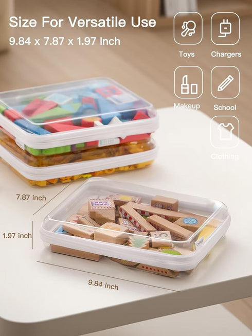 3PCS CoiiJoii Large Clear Hard Shell Zippered Case, Diaper Bag Organizing Pouches, Waterproof Cosmetic Bag, Kid's Toy