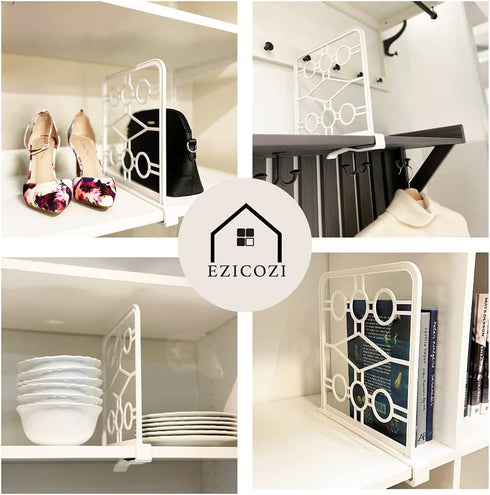 Premium Set of 6 Shelf Dividers, Closet Organizer for Clutter-Free Spaces with Easy-Clip Attachment for Various Rooms