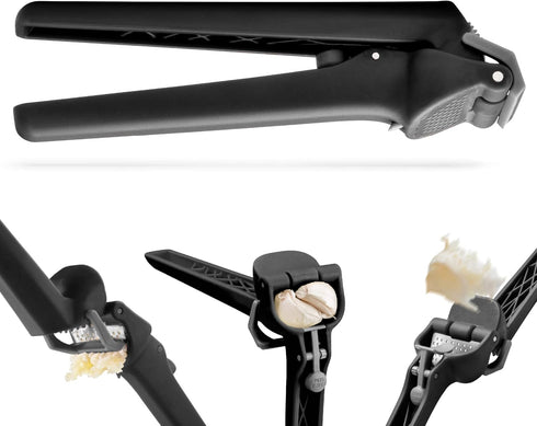 2-In-1 Dreamfarm Garject Lite Garlic Peeler, Garlic Press & Mincer with Garlic Peel Ejector, Nylon - Black
