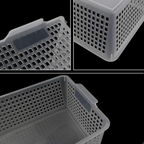 Large Plastic Storage Bins, Set of 3, Clear Organization Baskets