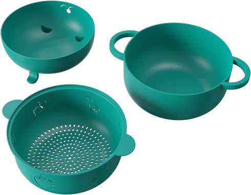 2000ML/68OZ Microwave Ramen Bowl, Noodle Steamer with Handle, Lid, Removable Strainer for Cooking and Storage