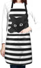 Funny Black Cat Waterproof Apron with 2 Pockets - Kitchen Chef Aprons Bibs for Cooking, Baking, Painting, Gardening
