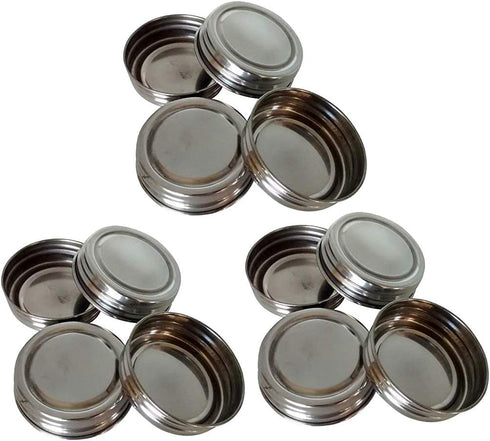 Replacement Lids for IKEA RAJTAN Glass Spice Jar 5 Oz (400.647.02), Stainless Steel Caps Lids Set of 12 Pieces by