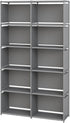 MOYIPIN 10-Grid Bookshelves, Assembled Storage Rack, Bedroom Living Room Vertical Cabinet Bookshelf, Double Row