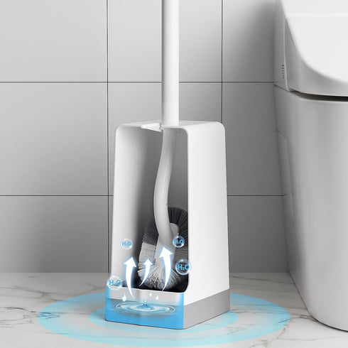 Set, 1 Pack Marbarsse Bathroom Toilet Bowl Brush and Holder, Curved Design Dismount Toilet Brush for Deep Cleaning