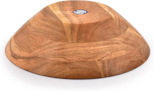 Acacia Wood Serving Bowl, Perfect for Salad, Vegetables, and Fruit, Single Salad Bowl (10" x 10" x 3")