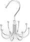 Space Saving Belt Hanger Organizer for Closet, Max 24 Storage Capacity, Rotating Rack for Hanging Belts, Ties, Silver