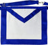 Masonic Master Mason Blue Lodge Apron, White Cloth with Blue Grosgrain Ribbon Border