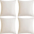 GIGIZAZA Velvet Ivory Throw Pillow Covers, Decorative Cushion Covers, 4pcs (18x18inch/45x45cm) for Sofa Couch