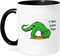 3dRose T Rex Hates Yoga Two Tone Mug, 11 oz - Black