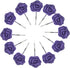 12 PCS Decorative Anti Rust Shower Curtain Hooks, Rose Design Shower Curtain Rings (Purple)
