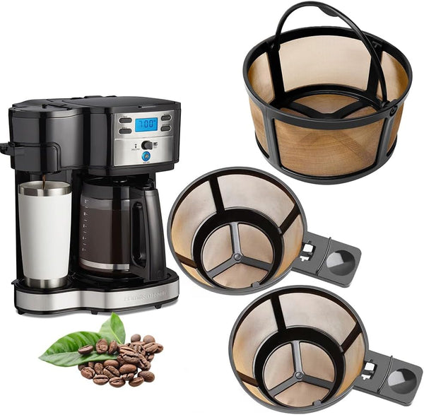 Reusable Coffee Basket Filter, 12 Cup Replacement Filters for Hamilton Beach 2-Way Brewer Coffee Maker, 2PCS