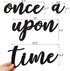 Huray Rayho Once Upon a Time Wood Sign - Nursery Wall Decor for Family Bookshelf, Baby Shower Gift