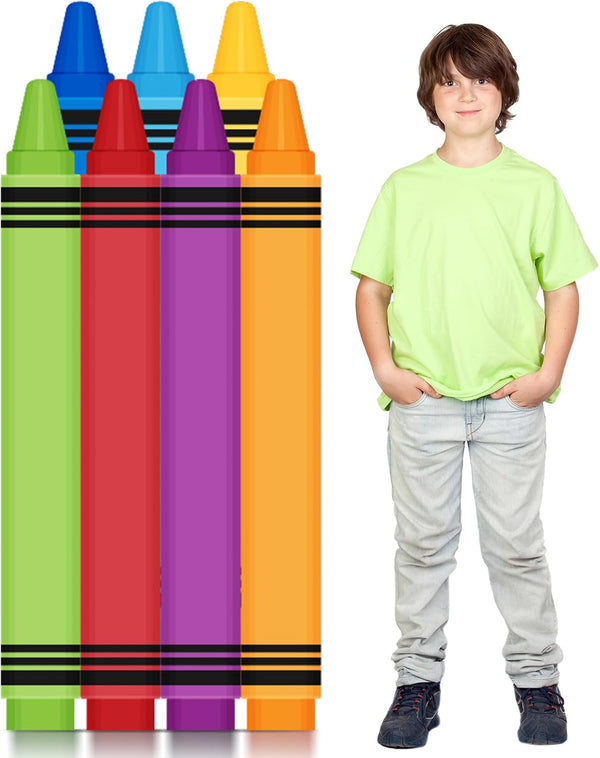 Amyhill 5 ft Coloring Crayons Cardboard Cutout Stand Up Life-Size Drawing Cardboard