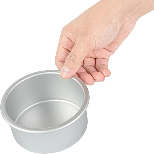 Restaurantware-Met Lux 4 x 2 Inch Straight-Sided Baking Tin, 1 Round Cake Pan, Oven-Ready, Freezable, Anodized Aluminum