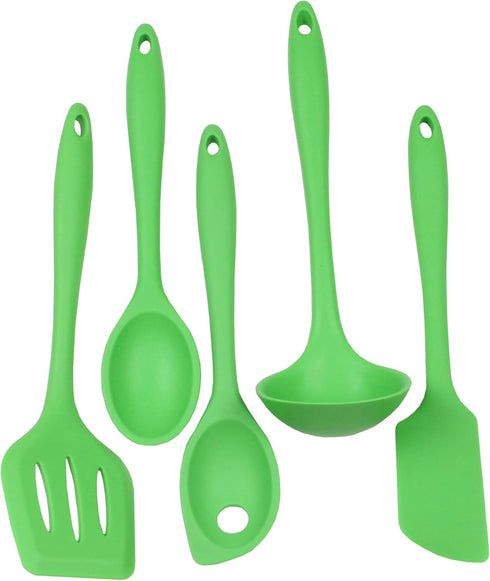 Chef Craft Premium Silicone Kitchen Tool and Utensil, 5 Piece Set, Green