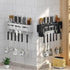 Kitchen Wall Mount Utensil Rack Organizer for Spoons, Knives, Forks, Chopsticks, Cookware Cutlery Holder, Silver
