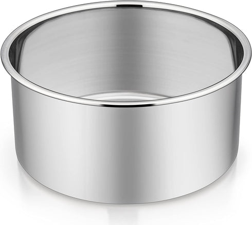 P&P CHEF 6 Inch Cake Pans Set, Round Stainless Steel Baking Pan for Birthday Wedding Cakes, Heavy Duty, Dishwasher Safe