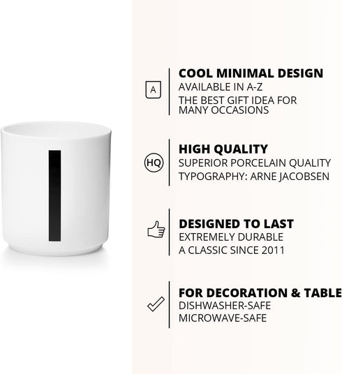 Design Letters Porcelain Coffee Mug | Initial Coffee Cup | Perfect for Mother's Day Gift | Ceramic Cup for Bathroom
