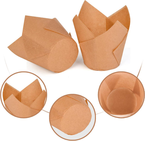 200Pcs Premium Tulip Cupcake Liners, Muffin Baking Holders for Weddings, Birthdays, Anniversaries, Special Occasions