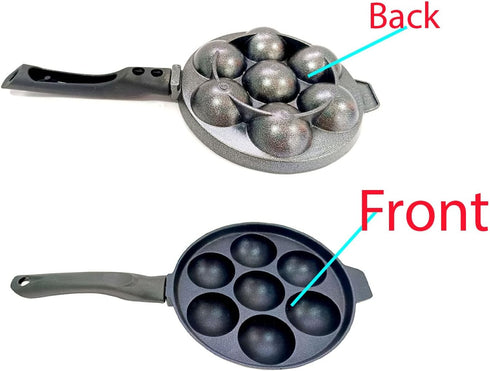 DBY Non Stick Appam Pan, 7 Cavity Aluminium Appachatty Paniyaram Maker with Stainless Steel Lid