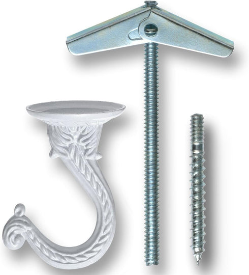 OOK 50330 Jumbo Swag Hook with Hardware, White, 6 Count