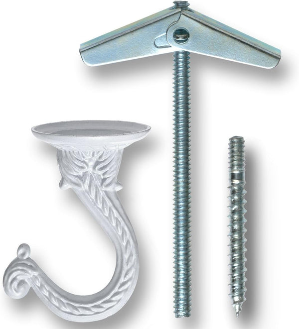 OOK 50330 Jumbo Swag Hook with Hardware, White, 6 Count