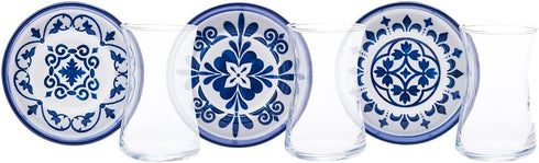 Set 12, 6 Set, 160ML KARACA Turkish Tea Glasses of Tea Cups with Saucers for People, Traditional Turkish Tea Clear