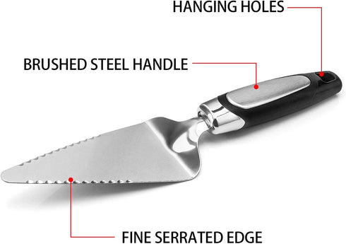 2PCS Stainless Steel Flatware Pie Server - Cake Cutter for Pizza, Tart, Dessert Slicing